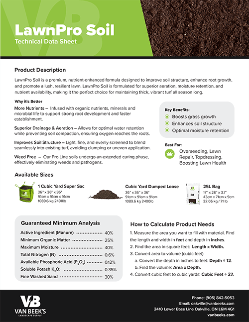 Lawn Pro Soil Product Technical Sheet